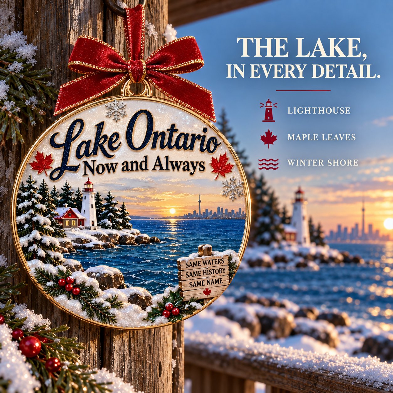 Lake Ontario ornament details