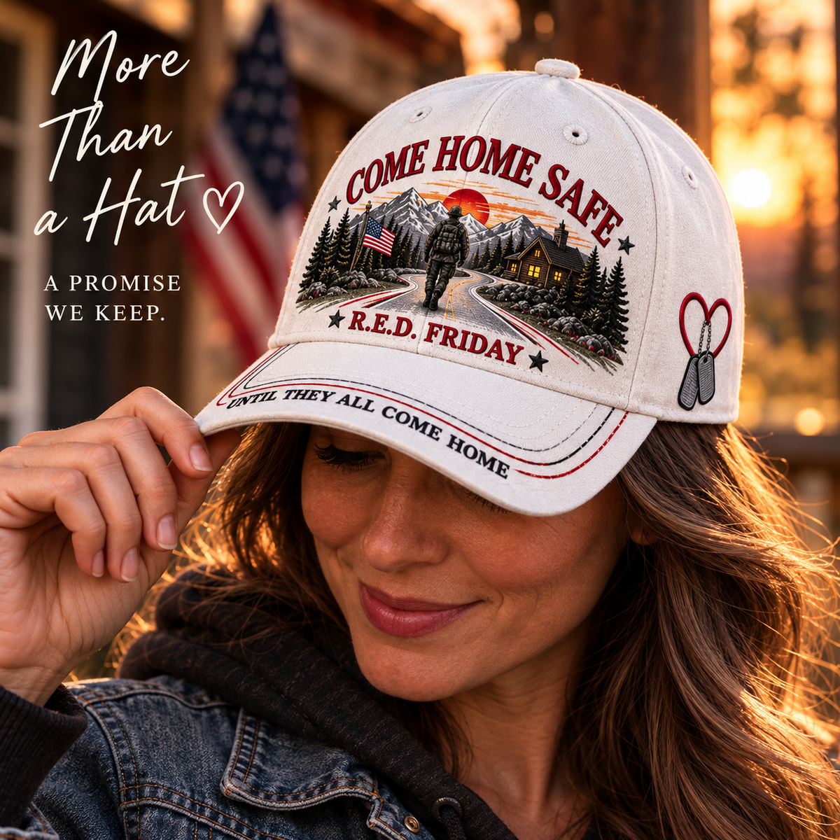 🧢100% Cotton RED Friday Come Home Safe Baseball Cap-❤Ultra-Breathable & Lightweight Comfort & Unisex