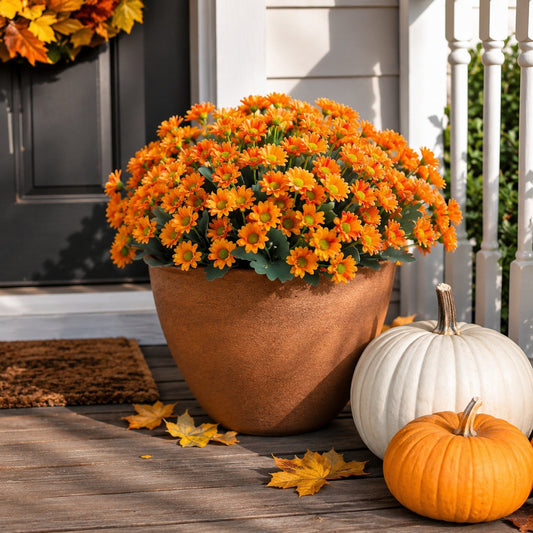 Outdoor Faux Mum Flower Bundles