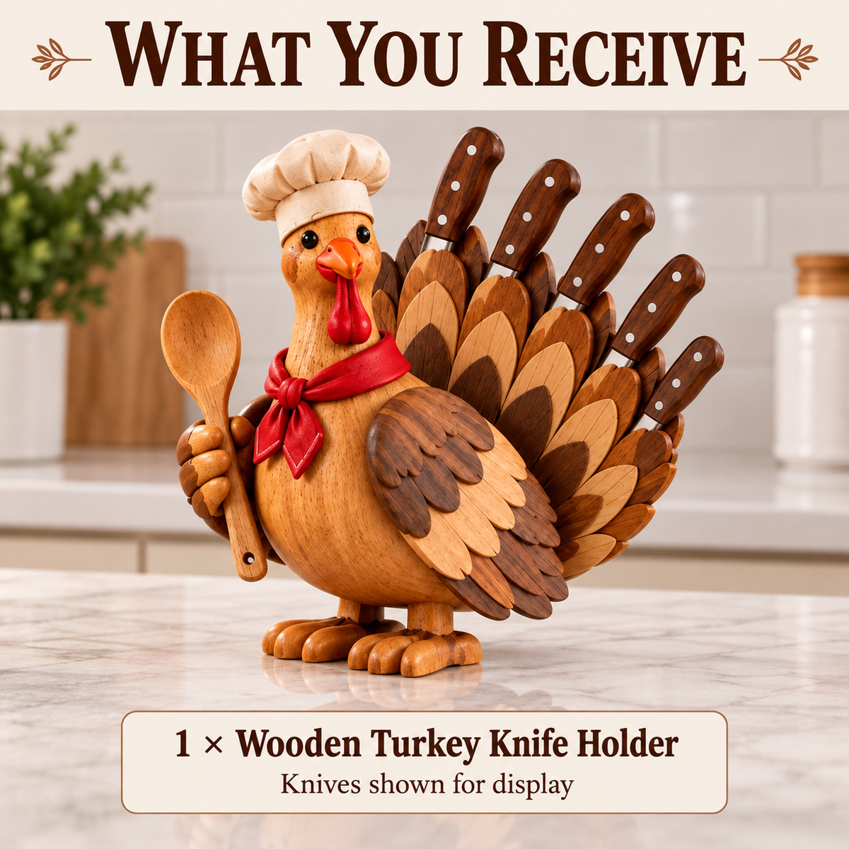 🦃🔥 Gobble & Gather Turkey Chef Knife Holder