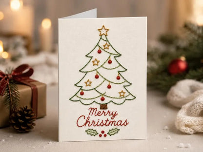 🌲 Christmas Hand Embroidery Card DIY Kit | Stitch Your Way Into the Christmas Spirit ✨ 🎁
