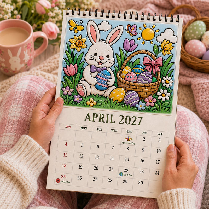 April 2027 coloring calendar