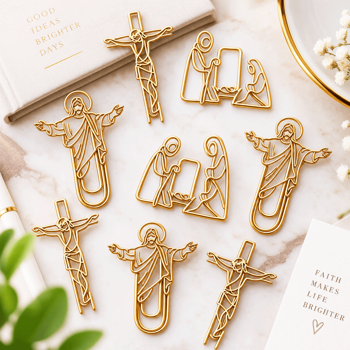 Faith inspired gold paper clips