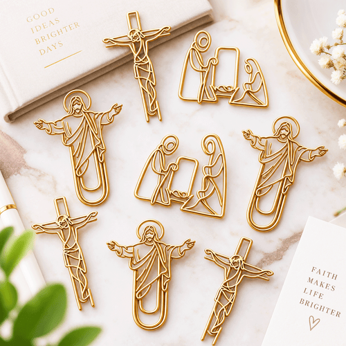🔥😍Golden Faith Paper Clips – Inspirational Stationery✝️