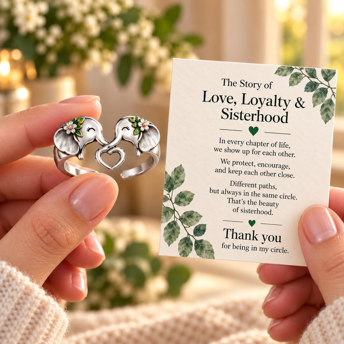 🔥😍Elephant Heart Ring – A Meaningful Keepsake for Sisters & Best Friends