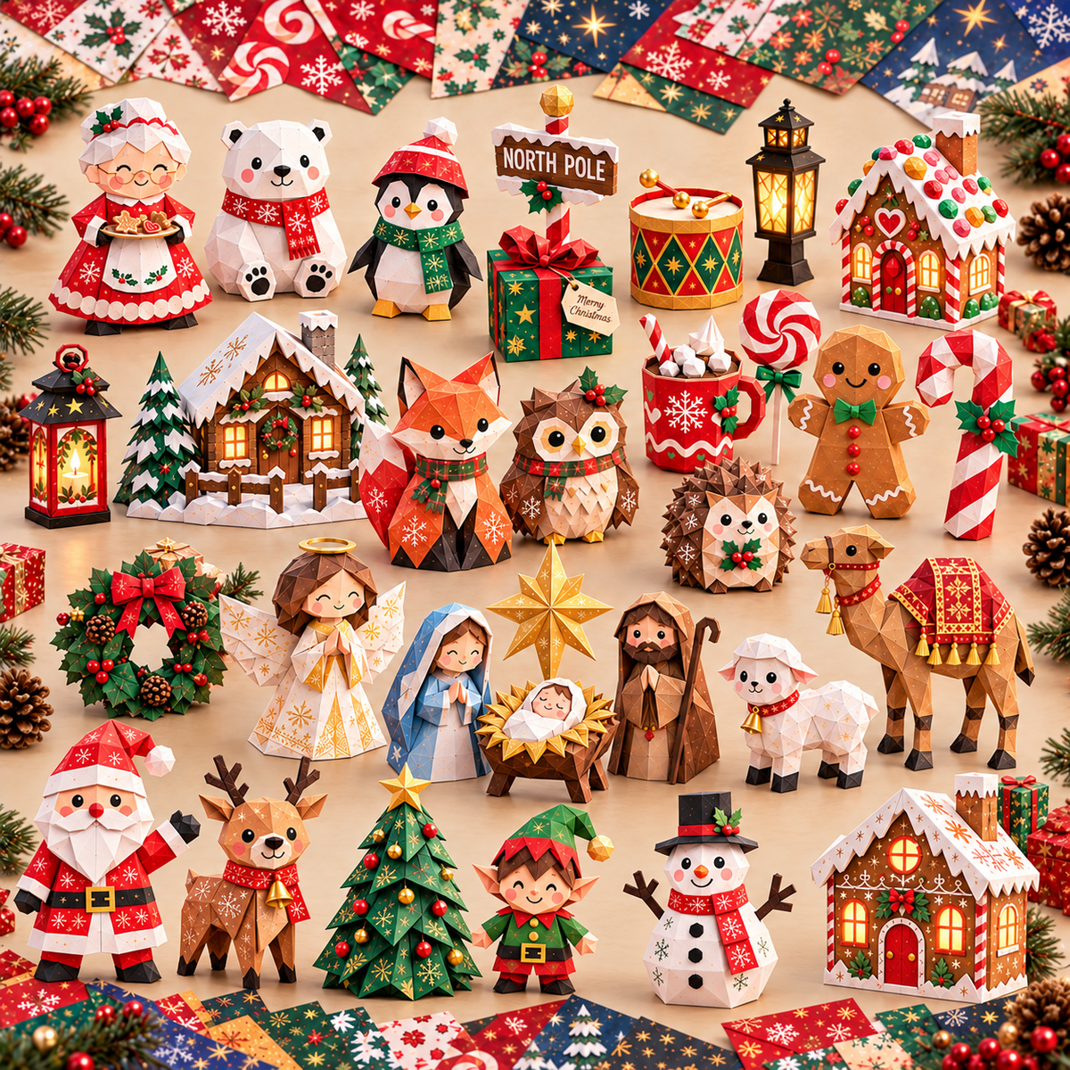 🧘Fold Your Own Magical Christmas World- 🎄3D DIY Paper Christmas(💕Step-by-Step Guide Included)