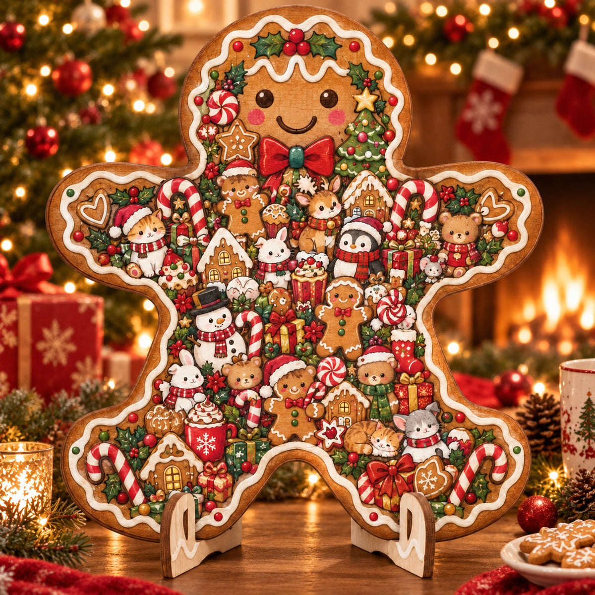 Style G gingerbread person shaped Christmas keepsake puzzle