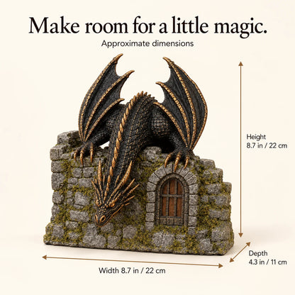 🐉 Dragon Mist Diffuser – Glowing Castle Bookshelf Decor