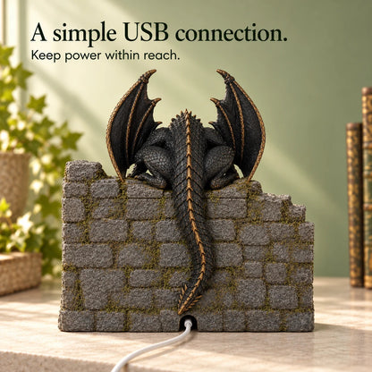 🐉 Dragon Mist Diffuser – Glowing Castle Bookshelf Decor