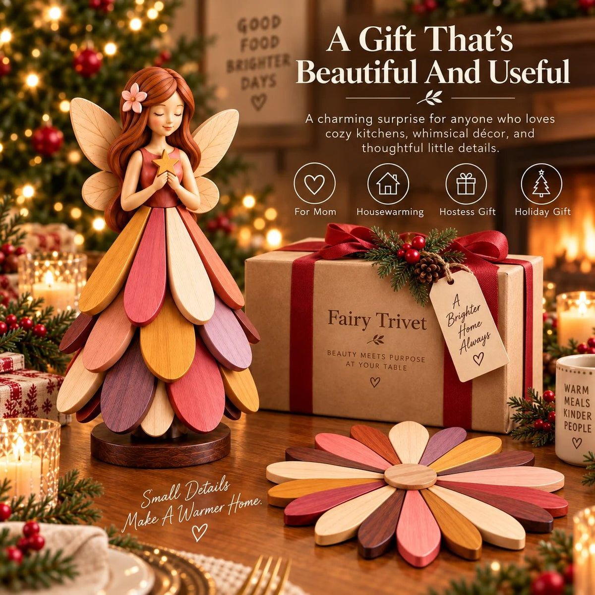 🔥😍Enchanted Bloom Trivet – Foldable Fairy-Inspired Table Décor🧚