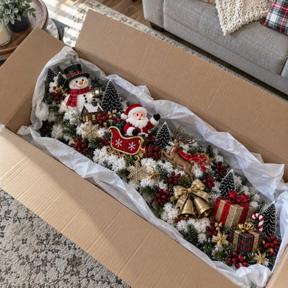 🔥😍Festive Sleigh Stairway Accent – Lighted Holiday Banister Decor🎅