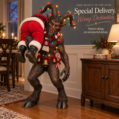 😈 No Santa, No Christmas! – Lighted Krampus Porch Decor 🎄