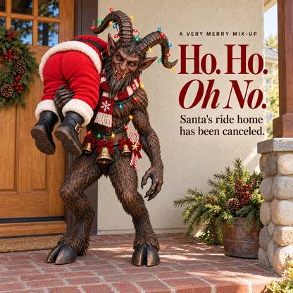 😈 No Santa, No Christmas! – Lighted Krampus Porch Decor 🎄
