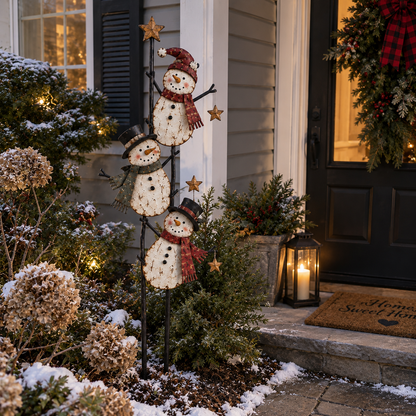 Vintage Climbing Snowman Garden Stake