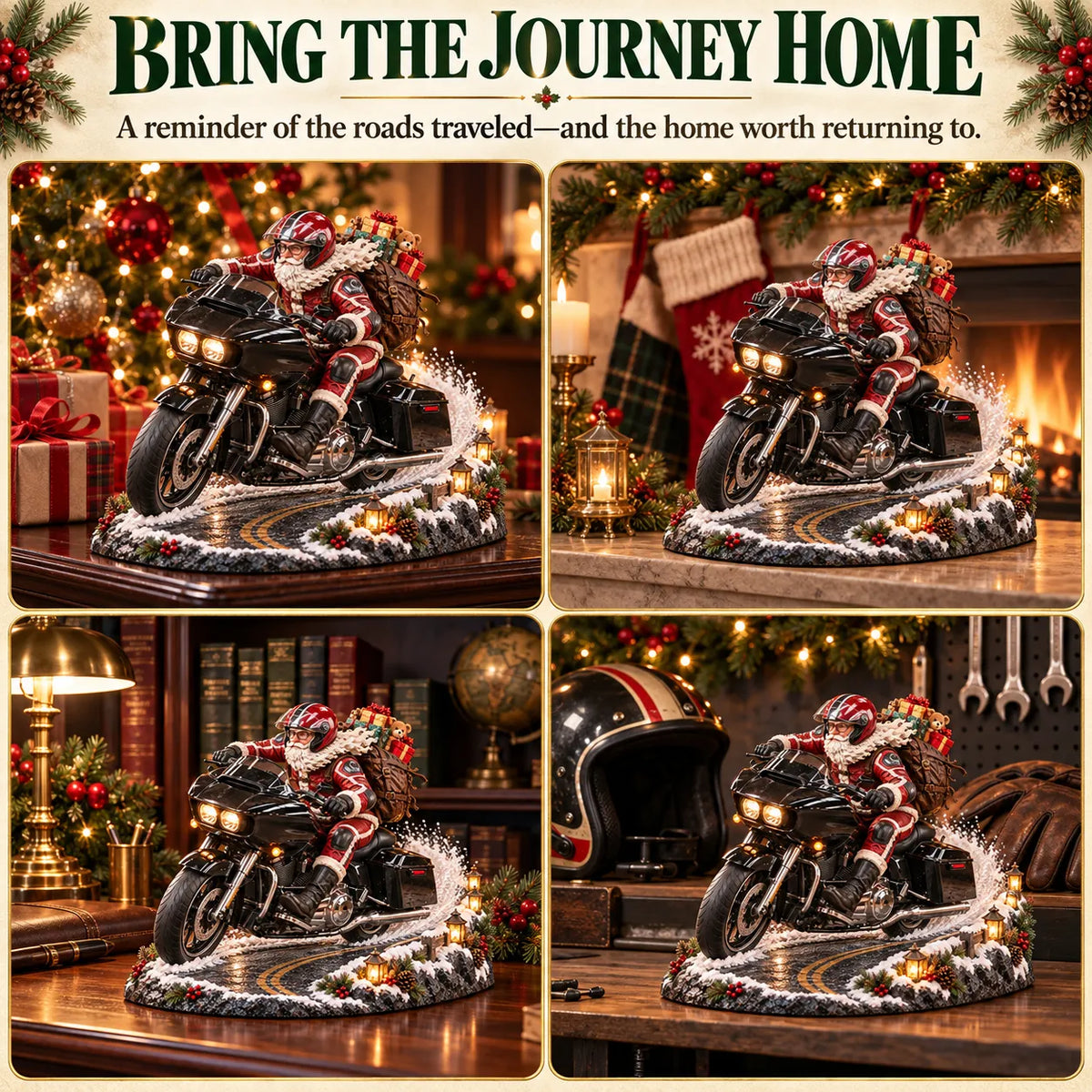 🔥😍Festive Santa Rider – Holiday Motorcycle Keepsake🏍️🎅