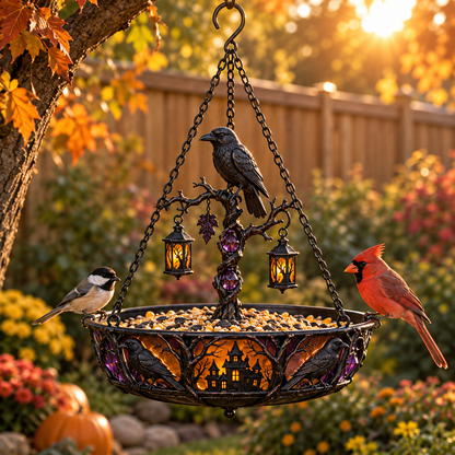 Halloween Solar Cascade Hanging Bird Bath Fountain