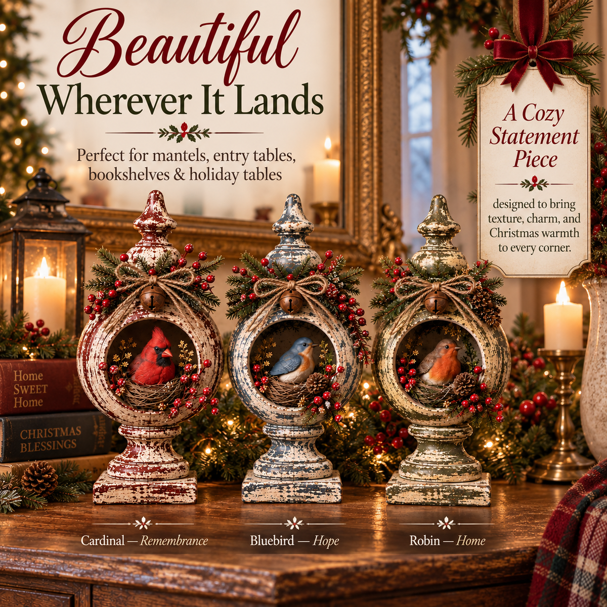 Vintage Christmas Bird Keepsake Collection🐦-A little Christmas visitor that feels like home