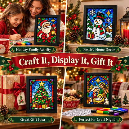 🔥😍Make Your Own Holiday Window Art | Festive DIY Frame Craft Kit