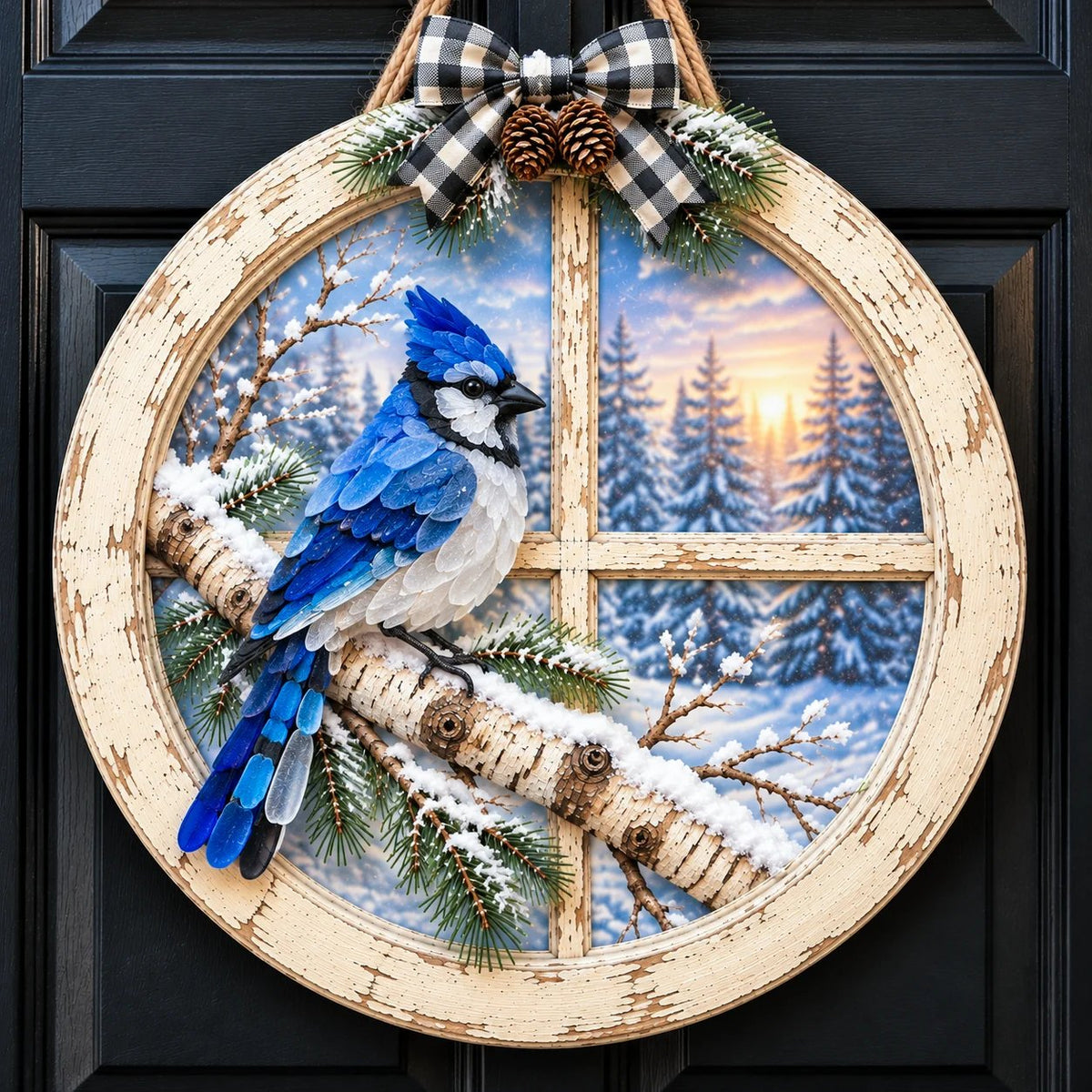 🐦 Winter Window Cardinal Wall Hanging Decor