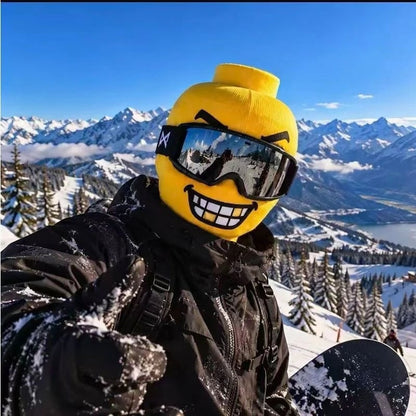 🔥🤣Yellow Blockhead Ski Mask – A Bold and Hilarious Look