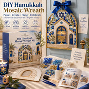 🧘Relaxing & Beginner-Friendly-🕎Hanukkah Mosaic Wreath DIY Kit(💕Step-by-Step Guide Included)