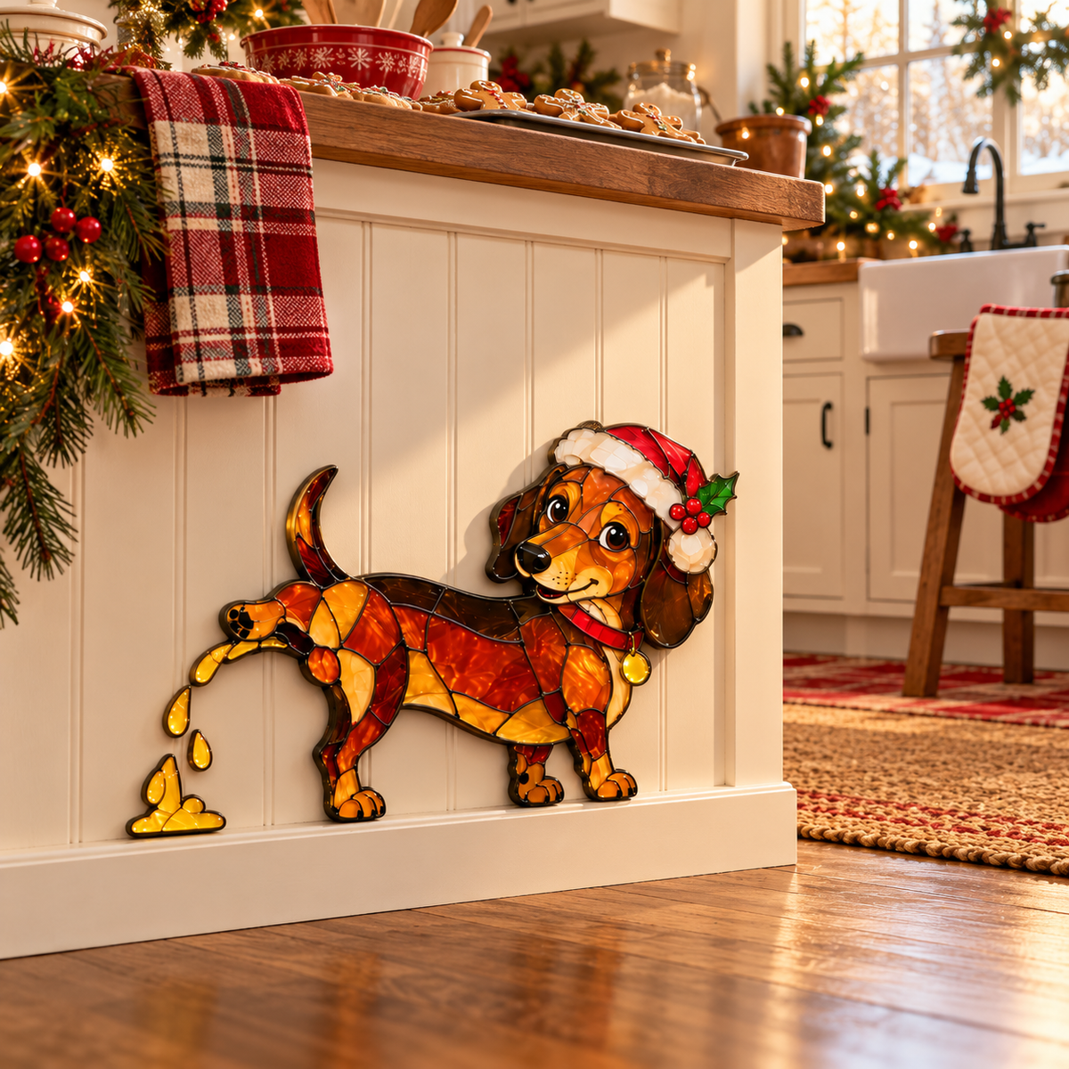 🔥🥰Funny Peeing Dachshund Christmas Decoration – A Hilarious Holiday Accent