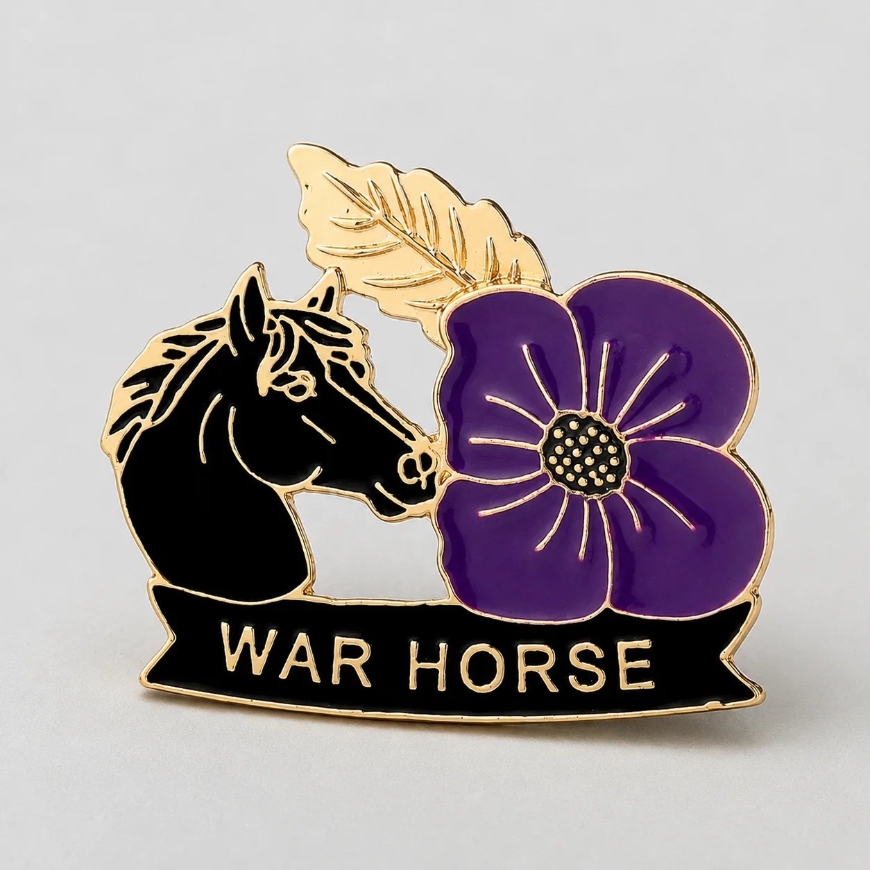 🎁 2027 Fellime®Limited Edition War Horse Purple Poppy 111th Anniversary Remembrance Brooch