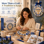 🧘Relaxing & Beginner-Friendly-🕎Hanukkah Mosaic Wreath DIY Kit(💕Step-by-Step Guide Included)
