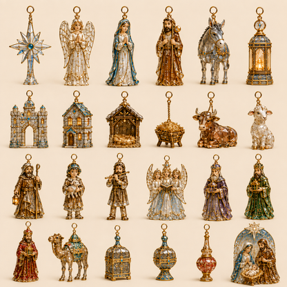 2027 Fellime®Nativity Story Advent Calendar – 24-Day Christmas Countdown Ornament Set