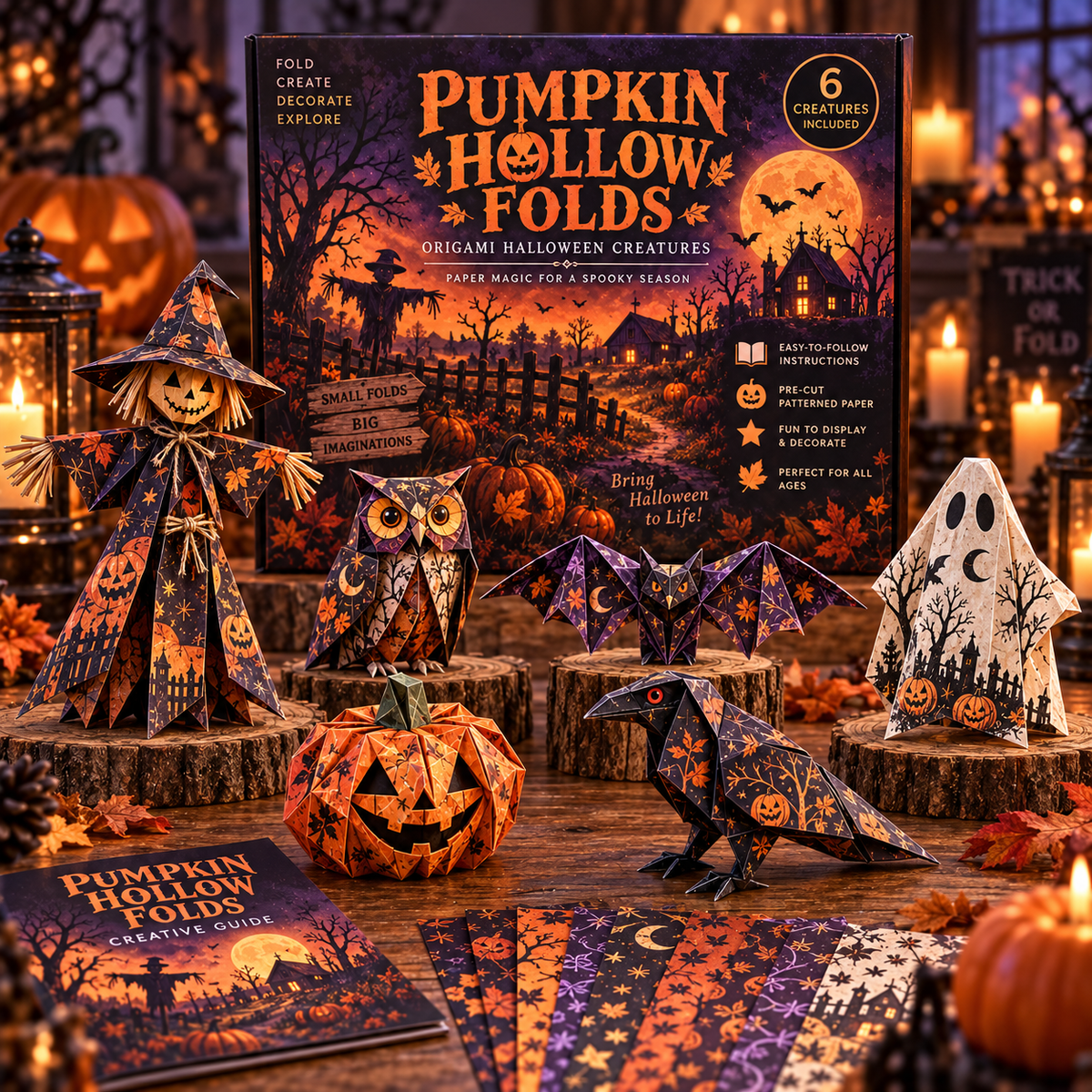 🧘Relaxing & Beginner-Friendly- 🎃3D DIY Halloween Paper(💕Step-by-Step Guide Included)
