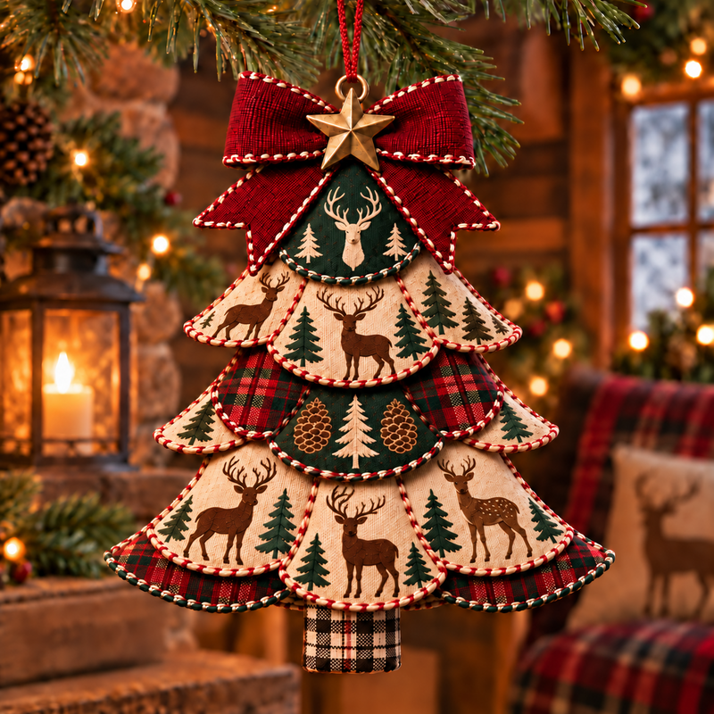 Woodland Reindeer Patchwork Christmas Tree