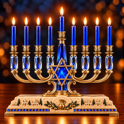🕎Jerusalem Light Hanukkah Menorah
