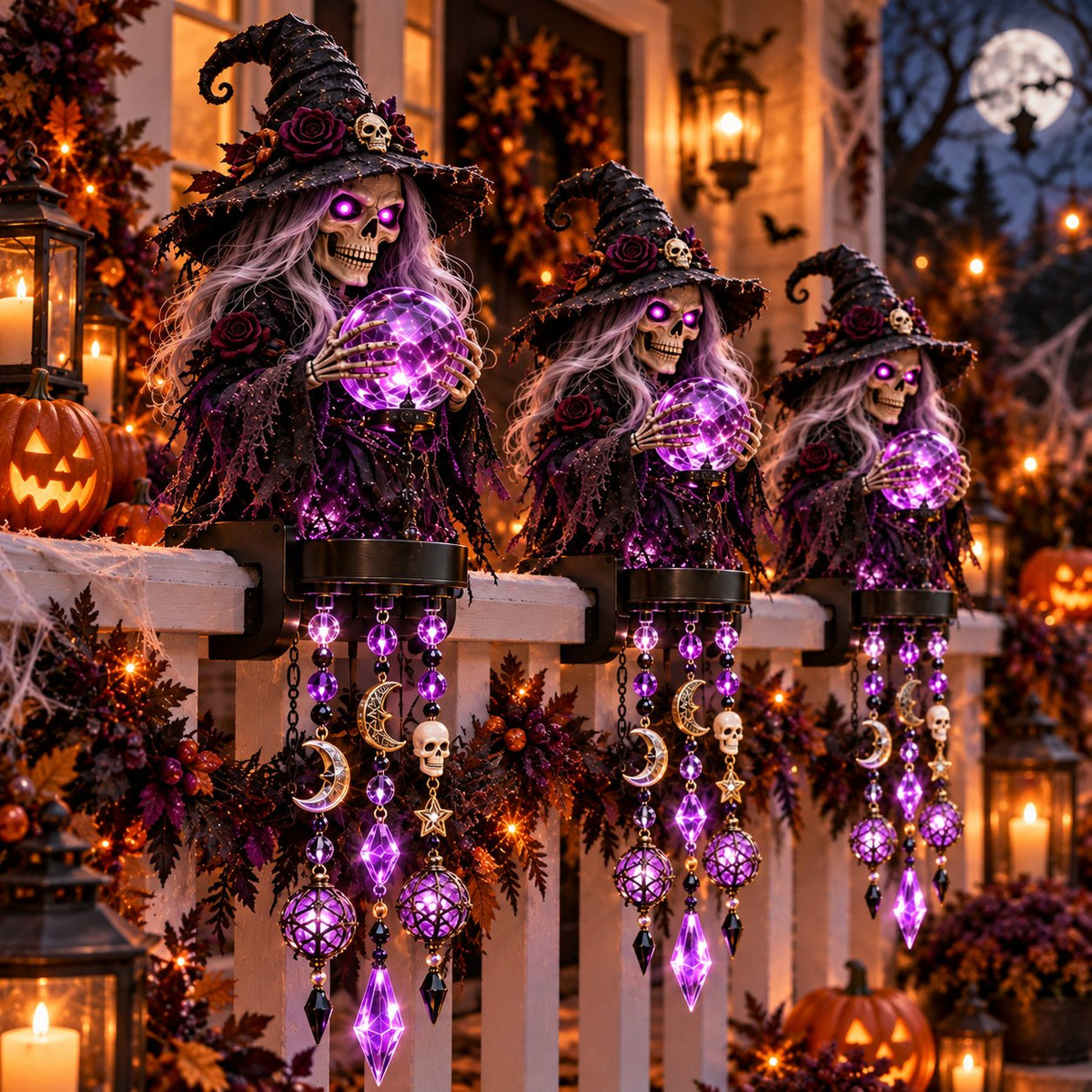 Halloween cascade railing light night