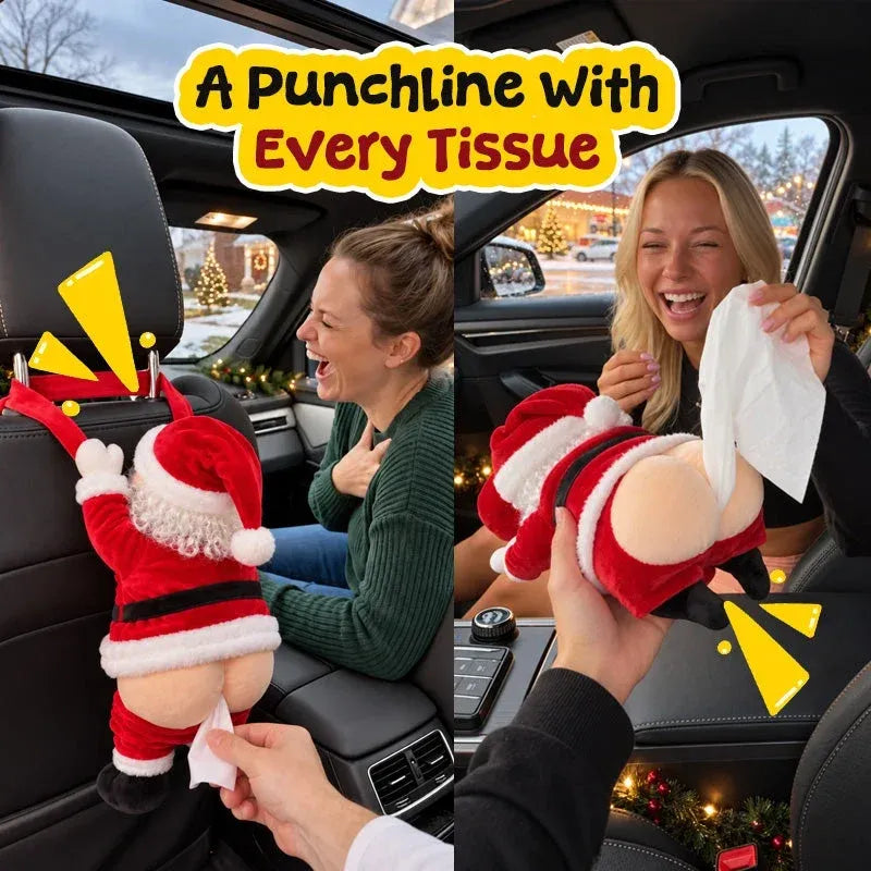 🎅 Funny Santa Butt Tissue Box – The Cheekiest Christmas Decor!