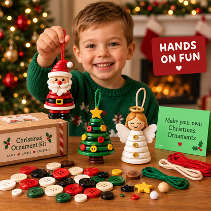 🧘Relaxing & Beginner-Friendly- ☃️DIY Button Snowman Ornament Kit(💕Step-by-Step Guide Included)