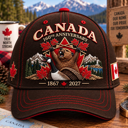 🔥😍Canada 160th Anniversary 1867–2027 – Heritage Embroidered Cap🍁