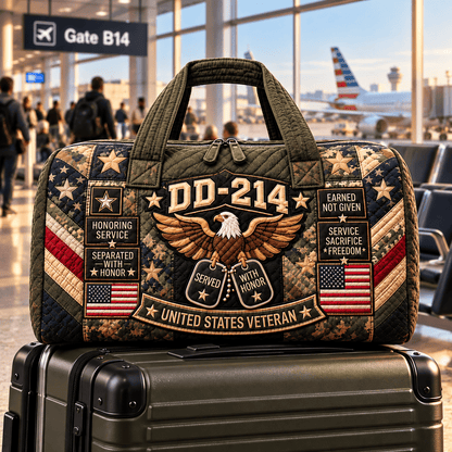 us100% Handmade DD-214 Veteran Honor Quilted Duffel Bag(𝐌𝐢𝐜𝐡𝐚𝐞𝐥 𝐇𝐚𝐫𝐫𝐢𝐬 𝐇𝐚𝐧𝐝𝐦𝐚𝐝𝐞®)
