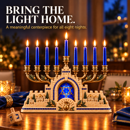 🕎Jerusalem Light Hanukkah Menorah