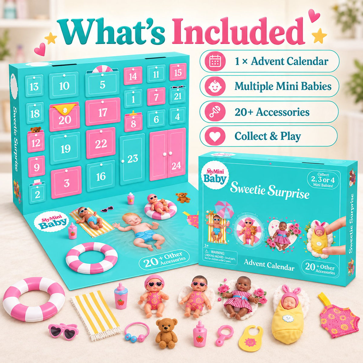 🔥😍24-Day Mini Doll Advent Calendar – Holiday Surprise Countdown