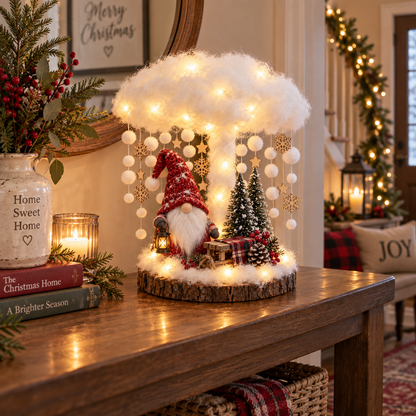 Glowing Winter Cloud Christmas Tabletop Decor