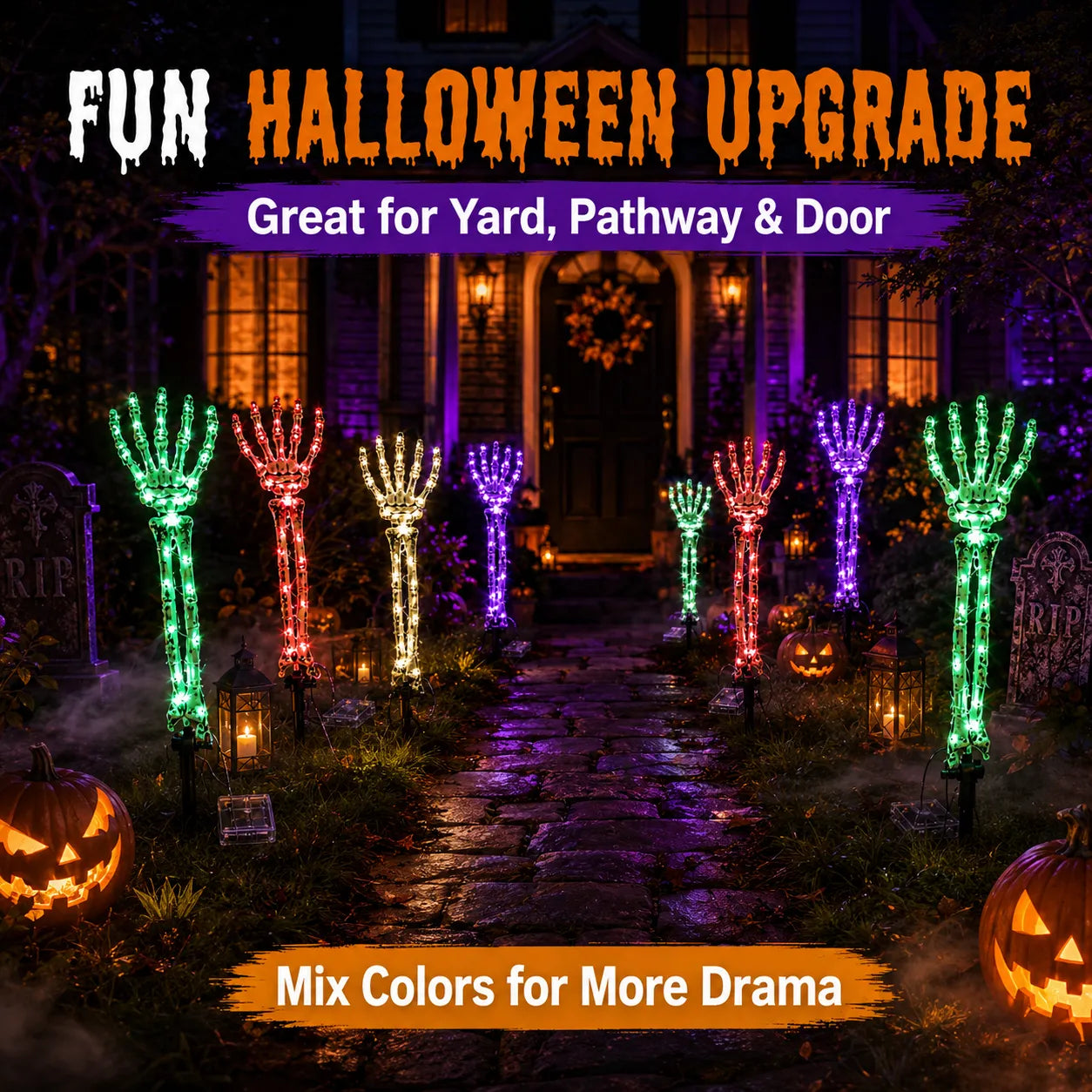💀Skeleton Hand Lights — Give Your Halloween Path a Spooky Glow!🎃✨