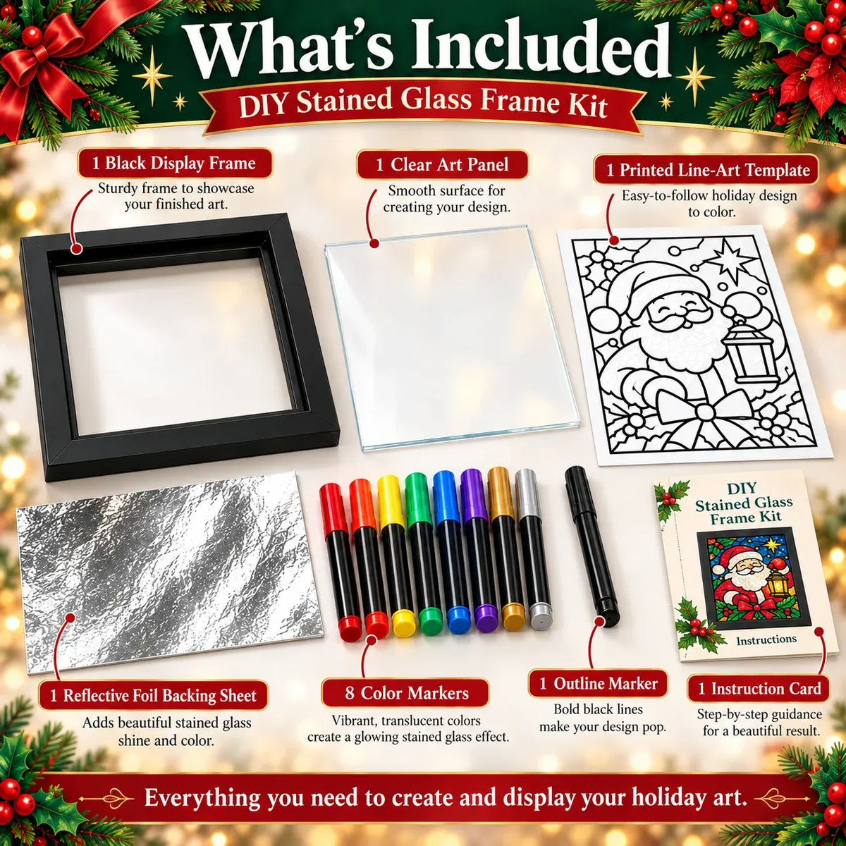 🔥😍Make Your Own Holiday Window Art | Festive DIY Frame Craft Kit
