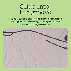 Close up demonstration of trace by groove coloring