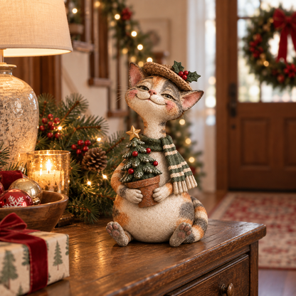 🐱The Christmas Cat Society™ – Whimsical Hand-Painted Holiday Cat Figurine Collection
