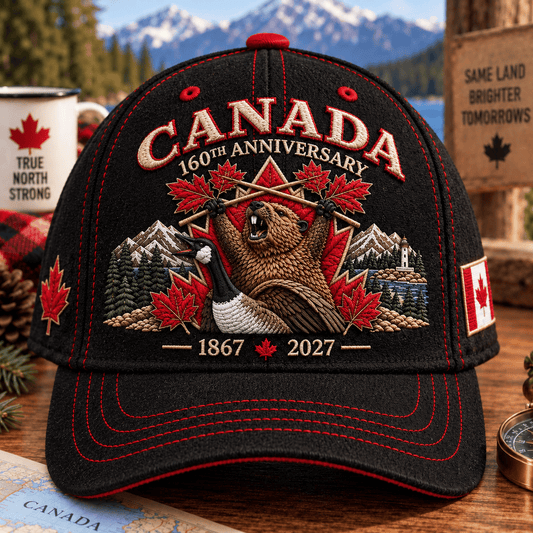 🔥😍Canada 160th Anniversary 1867–2027 – Heritage Embroidered Cap🍁