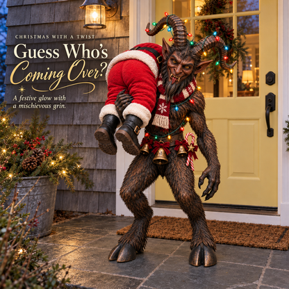 😈 No Santa, No Christmas! – Lighted Krampus Porch Decor 🎄