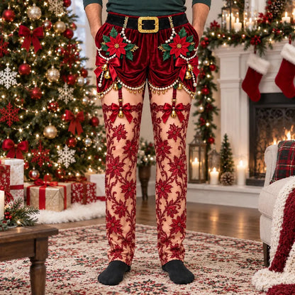 🎅Funny Christmas Pajama Pants – Fake Underwear Optical Illusion