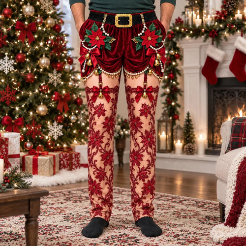 🎅Funny Christmas Pajama Pants – Fake Underwear Optical Illusion