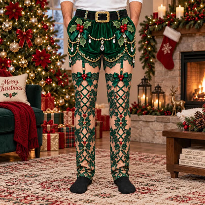 🎅Funny Christmas Pajama Pants – Fake Underwear Optical Illusion