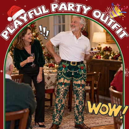 🎅Funny Christmas Pajama Pants – Fake Underwear Optical Illusion